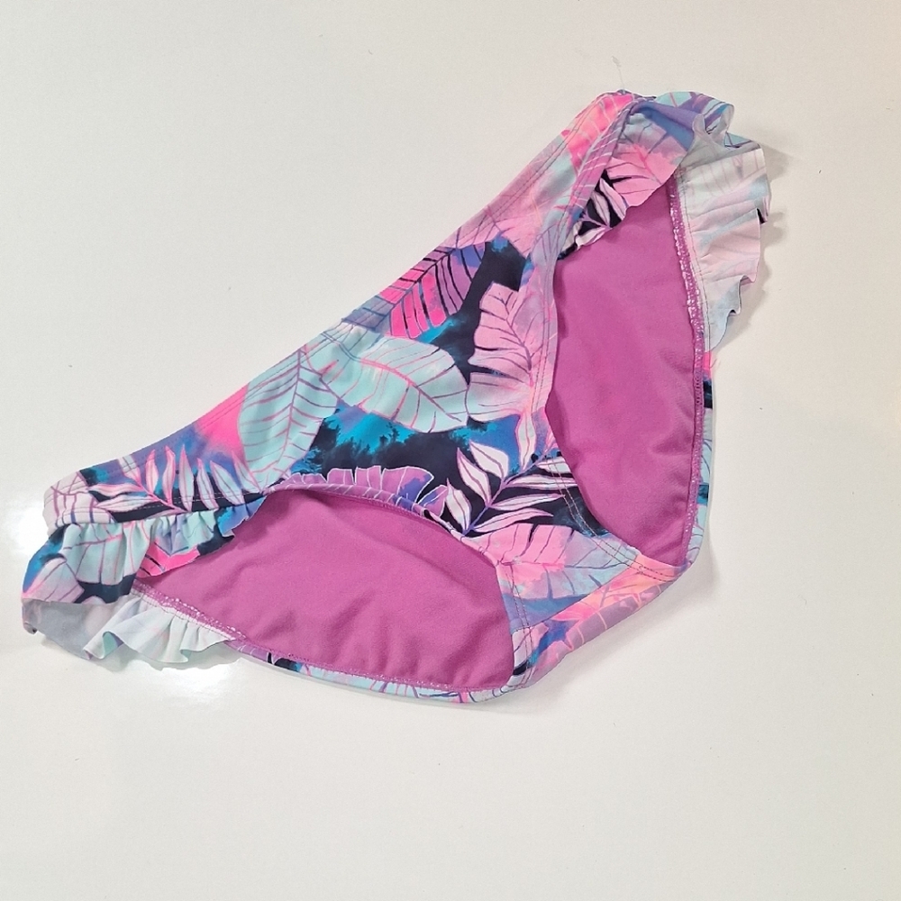 Tropical Leaf Print Bikini Bottom